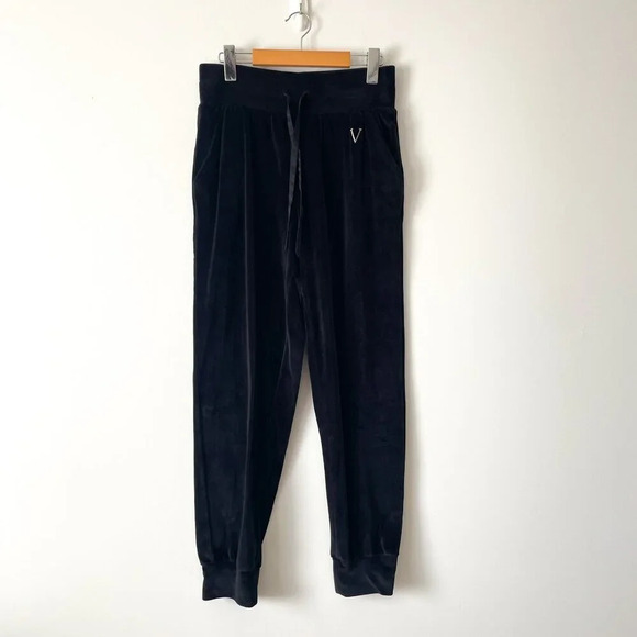 Victoria's Secret Soft Velour Jogger Sweat Pant Black Size Small - Picture 2 of 6